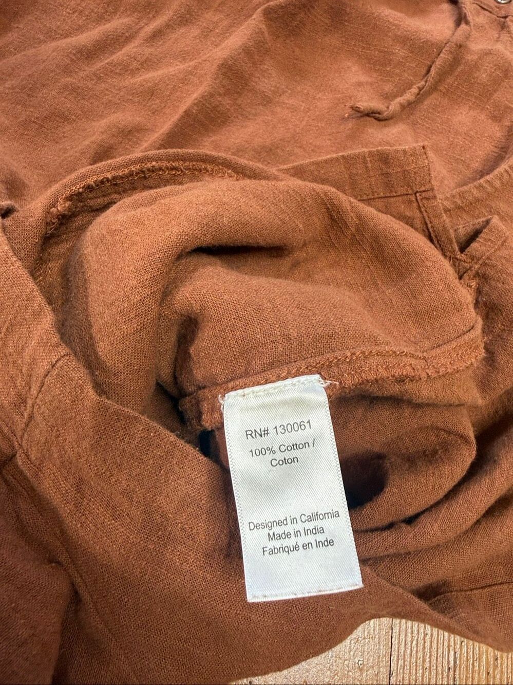 L*Space Indy Romper 100% Cotton Terracotta Brown Size Large - Picture 5 of 5